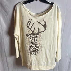 Cream Graphic Women's Top